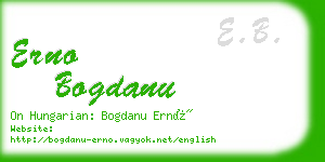 erno bogdanu business card